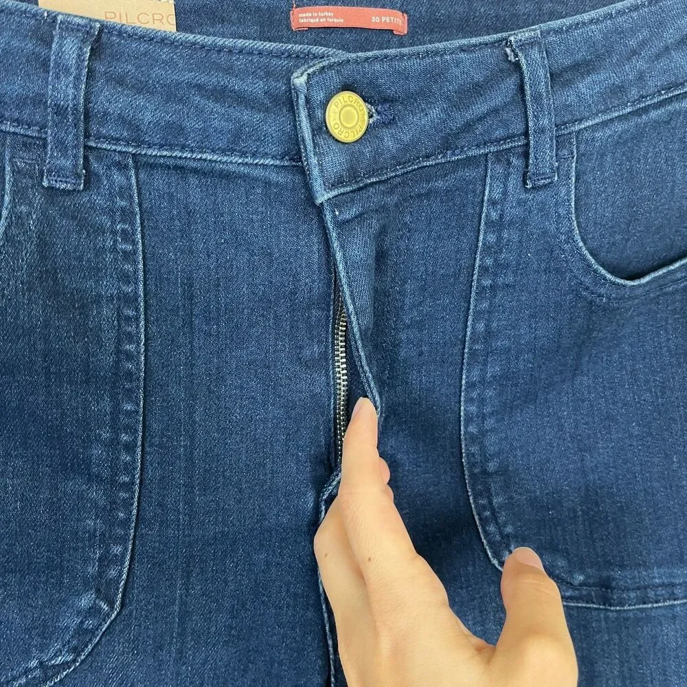 Pilcro Women Size 30P The Icon Flare Denim Jeans Casual Western Retro Festival - Picture 11 of 13